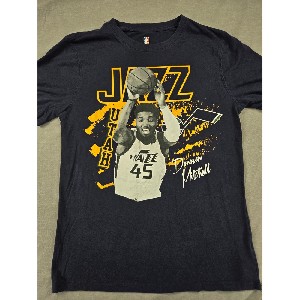 NBA Utah Jazz Donovan Mitchell 45 Graphic T-Shirt Mens Medium Navy Blue
